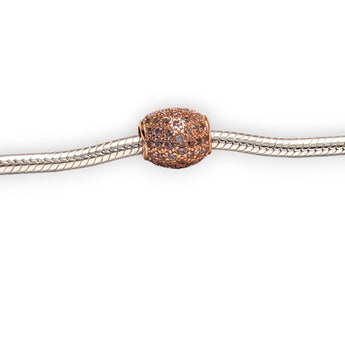 Rose Gold Plated Heart Sterling Silver CZ Charm
