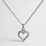 Sterling Silver Cubic Zirconia Heart Pendant Necklace