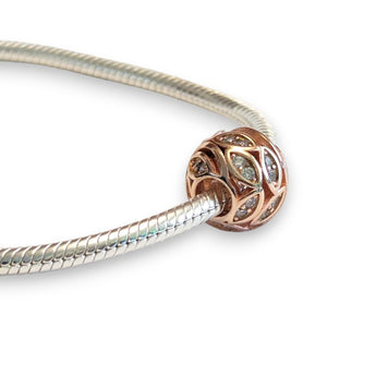 Rose Gold Plated Sterling Silver Leaf Design Charm