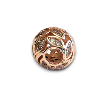 Rose Gold Plated Sterling Silver Leaf Design Charm