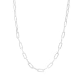 Sterling Silver Paperclip and Cubic Zirconia Necklace