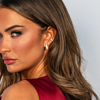 14ct Gold Plated Cubic Zirconia Rain Drop Earrings 925 Sterling Silver