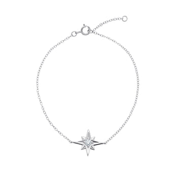 Sterling Silver and Cubic Zirconia Star Bracelet