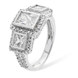 Cubic Zirconia Statement Silver Ring