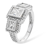 Cubic Zirconia Statement Silver Ring