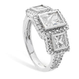 Cubic Zirconia Statement Silver Ring