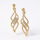9ct Gold Cubic Zirconia Twist Drop Earrings