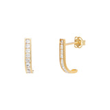 9ct Gold Curved Cubic Zirconia Earrings