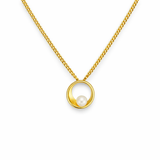 Dahlia Pearl Circle Necklace, 14ct Gold Plated, 925 Sterling Silver