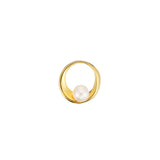 Dahlia Pearl Circle Necklace, 14ct Gold Plated, 925 Sterling Silver
