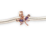 Rose Gold Plated Butterfly Sterling Silver CZ Dangle Charm