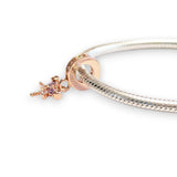 Rose Gold Plated Butterfly Sterling Silver CZ Dangle Charm