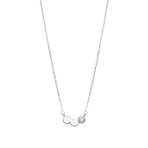 Silver Dainty Dot Cubic Zirconia Necklace