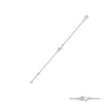 Pink & White Double Heart Silver Bracelet