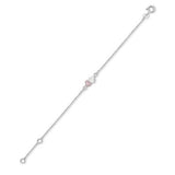 Pink & White Double Heart Silver Bracelet