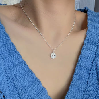 Sterling Silver Dainty Heart Pendant Necklace