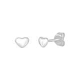 Dainty Sterling Silver Heart Stud Earrings