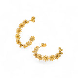 Amnesia Jewellery | Gold Plated Stainless Daisy Hoop Earrings