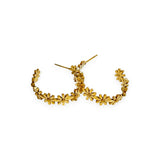 Amnesia Jewellery | Gold Plated Stainless Daisy Hoop Earrings