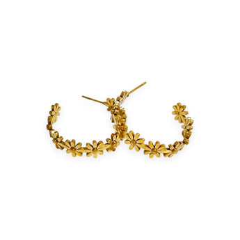 Amnesia Jewellery | Gold Plated Stainless Daisy Hoop Earrings