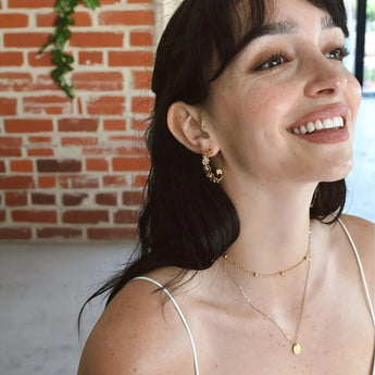 Amnesia Jewellery | Gold Plated Stainless Daisy Hoop Earrings