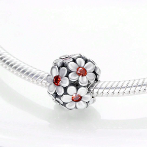 Sterling Silver Daisy Bead Charm