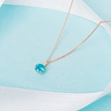 December Birthstone Blue Topaz 9ct gold Pendant Necklace