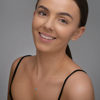 December Birthstone Blue Topaz 9ct gold Pendant Necklace