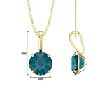 December Birthstone Blue Topaz 9ct gold Pendant Necklace