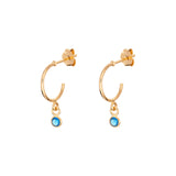 December Birthstone Hoop sterling silver Earrings