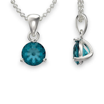 December Birthstone Pendant sterling silver Necklace
