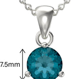 December Birthstone - Blue Topaz CZ Silver Pendant Necklace