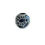 Deep Blue Sterling Silver Curbic Zirconia Bead Charm