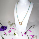 Amnesia Jewellery | Gold Plated Stainless Steel Demi Paperclip Chain Necklace. Our 20" Demi Twisted Paperclip Necklace is made from gold plated stainless steel with turquoise enamel and sailors clasp. Tarnish Free and Waterproof. Shop now for quality Jewellery/Jewelry!