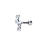 Sterling Silver and Cubic Zirconia Barbell Stud