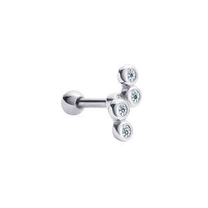 Sterling Silver and Cubic Zirconia Barbell Stud