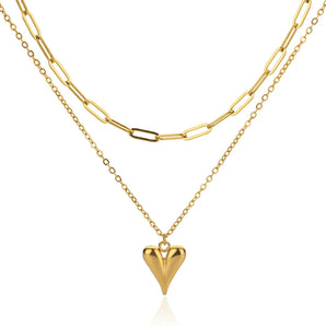 Amnesia Jewellery | Gold Plated Layered Love Heart Necklace