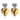Amnesia Jewellery | Double Heart Gold Silver Earring