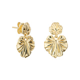 14ct Gold Plated Drop Leaf Earrings, 925 Sterling Silver