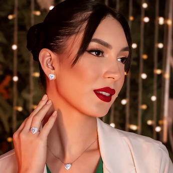 Sterling Silver Cubic Zirconia Heart Necklace