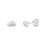 Sterling Silver Elephant Love Stud Earrings