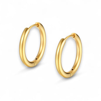 Amnesia Jewellery | Ella Gold Plated Stainless Steel Hoop Earrings