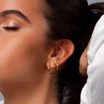 Amnesia Jewellery | Ella Gold Plated Stainless Steel Hoop Earrings