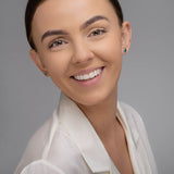 Rose Gold Plated Emerald Cubic Zirconia Silver Stud Earrings