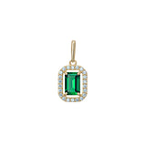 9ct Gold Emerald Cubic Zirconia Pendant Necklace