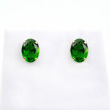 9ct Gold Emerald Cubic Zirconia Oval Studs