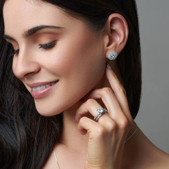 Silver Cubic Zirconia Eternity Ring Set