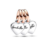 Family Generation Set of Heart Charms 