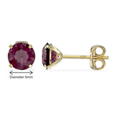 February Birthstone - Amethyst CZ 9ct Gold Stud Earrings