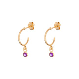 February Birthstone Hoop Earrings